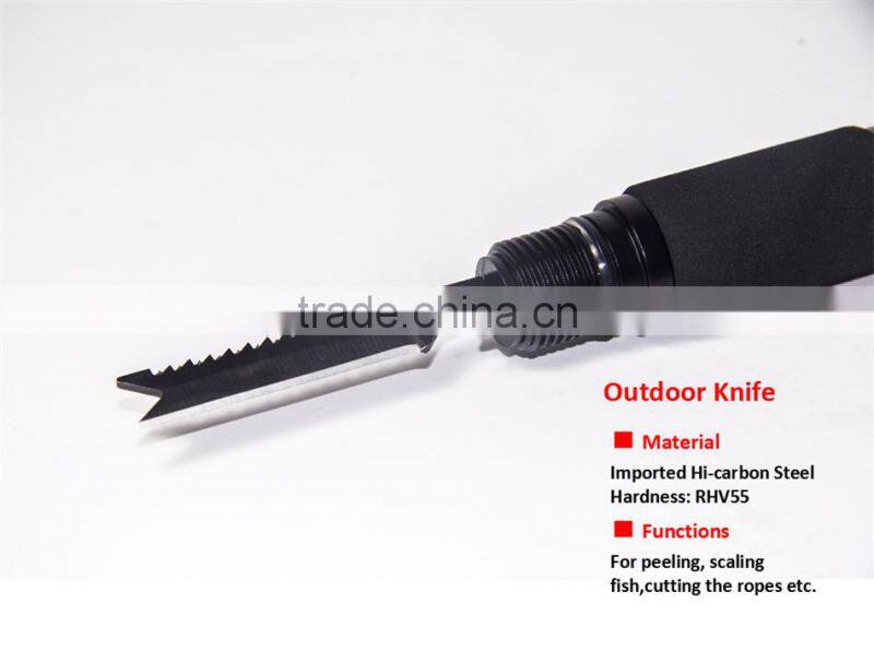 New Model Outdoor Multifunction Hunting Gear Shovel Knife Saw Hoe Fire Starter Flint