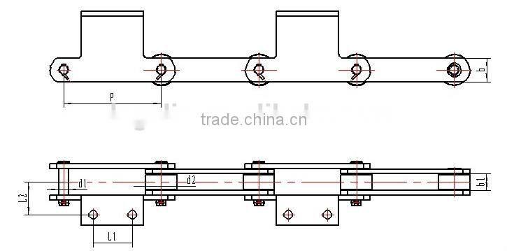 Doube pitch large size conveyor chain for stacker reclaimer