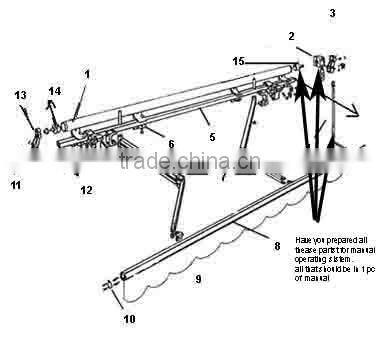 Diy half cassette free standing canopy awnings tarpaulin (manual)
