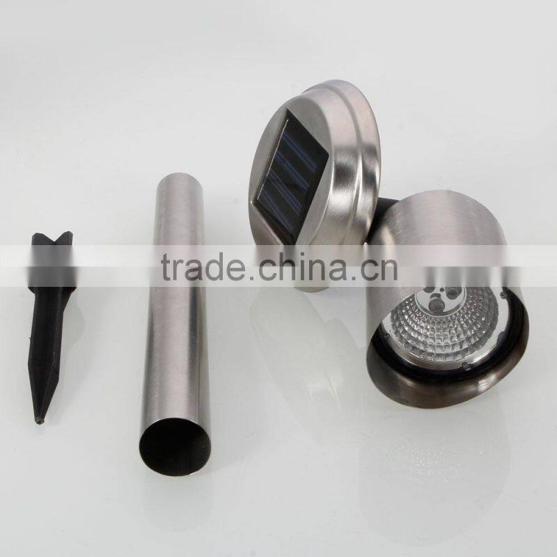 Outdoor Stainless Steel Solar Power Lawn LED Light Garden Path Lamp Landscape