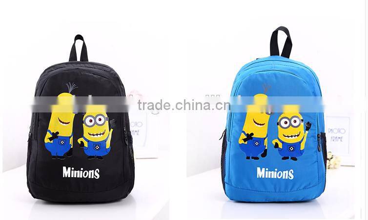 cute minion cartoon school backpack for kids