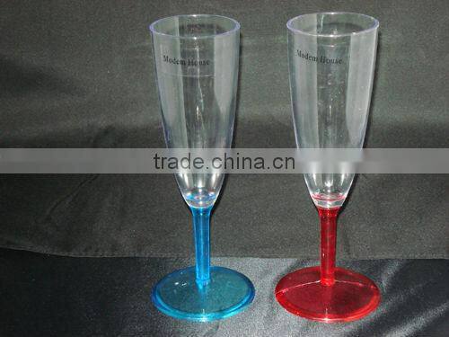 Disposable plastic champagne glasses/plastic ps goblet set