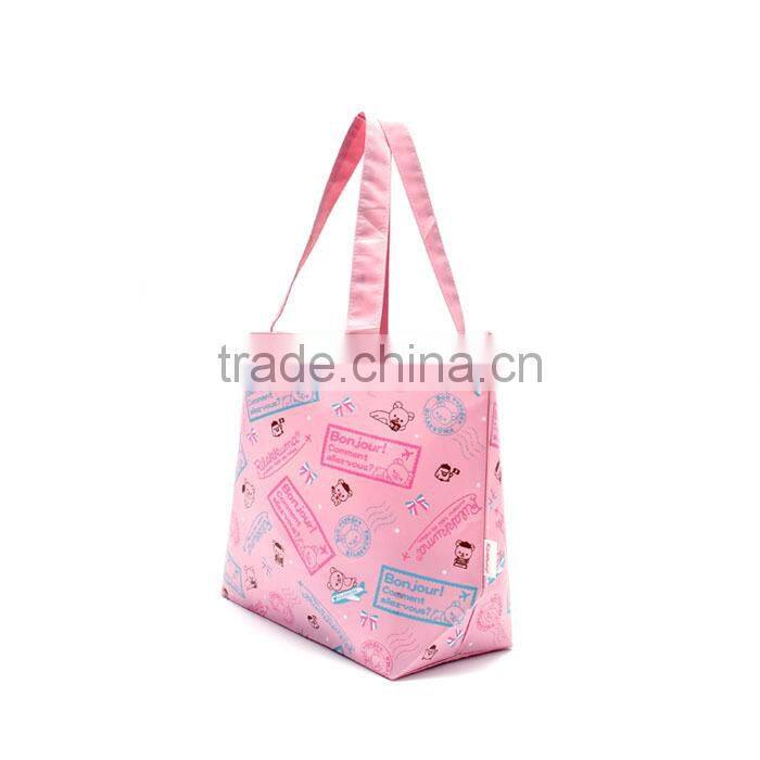 300D Polyester Dye Sublimation Full Color Printing Cute Bear Waterproof Shopping Tote Bag