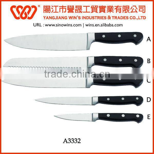 High quality 5pcs plastic handle kitchen knife set
