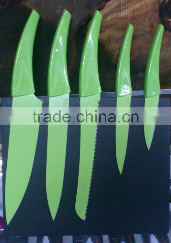 5pcs color non-stick coated knife set