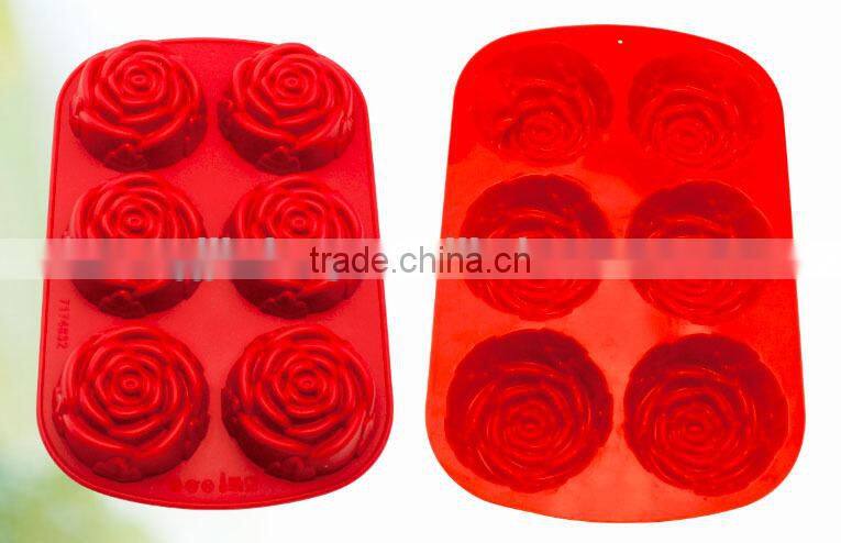 6PCS Rose shape Silicone cake mould baking mould/Silicone cake tools