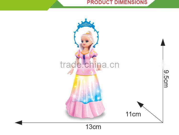 Latest plastic miusical battery operated doll toy girl