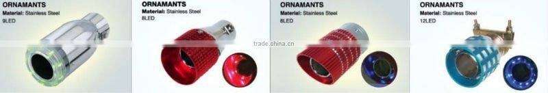 stainless steel exhaust tip with led light