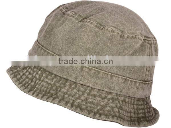 2014 New Fashion Cotton Custom Plain Stone Washed Bucket hat