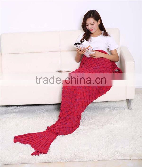 Custom Acrylic Knitting Adult Mermaid Tail Blanket Pattern