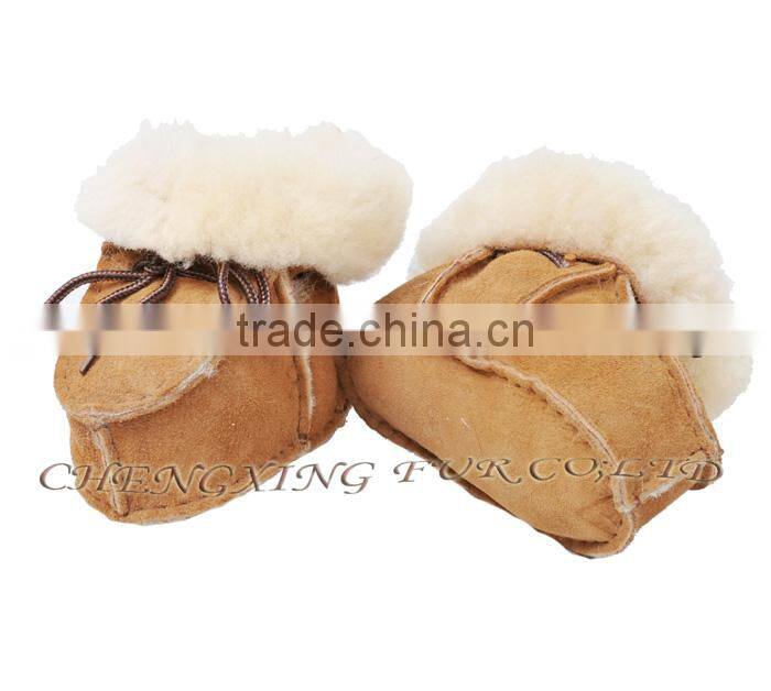 CX-SHOES-05A Fashion Real Sheep Skin Fur Funny Baby Shoes