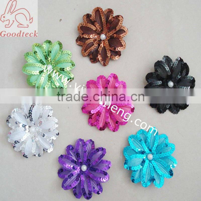 sequin lime green daisy flowers