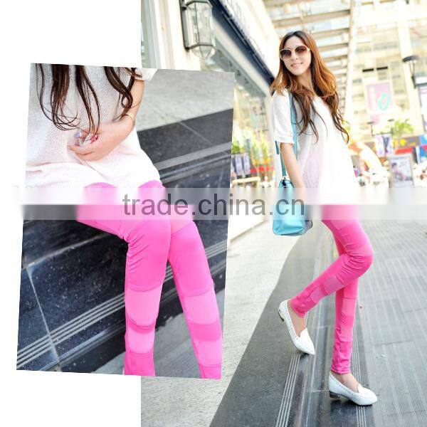 The new candy color gauze splicing leggings