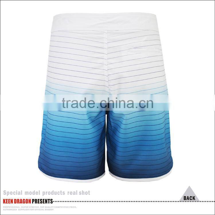 QUCIK DRY BLUE SHORTS FASHIONABLE MENS SWIM TRUNKS WITH BACK ZIP POCKET