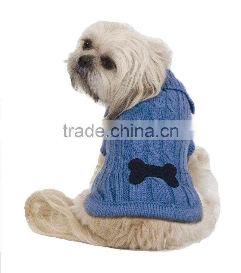 knitting blue color pet clothing wholesale accessories dog sweater