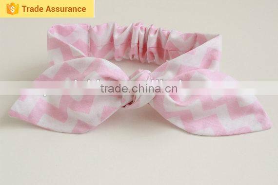 Chevron and polka dot baby girls cotton headband bowknot headwrap