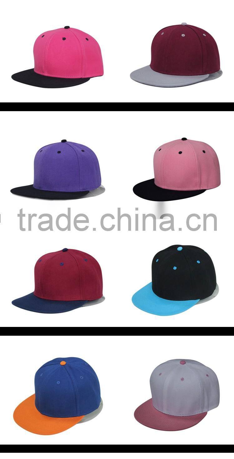 Wholesale Yupoong Blank Plain Good Quality Custom Embroidery Two Tone Basketball Snapback Hat