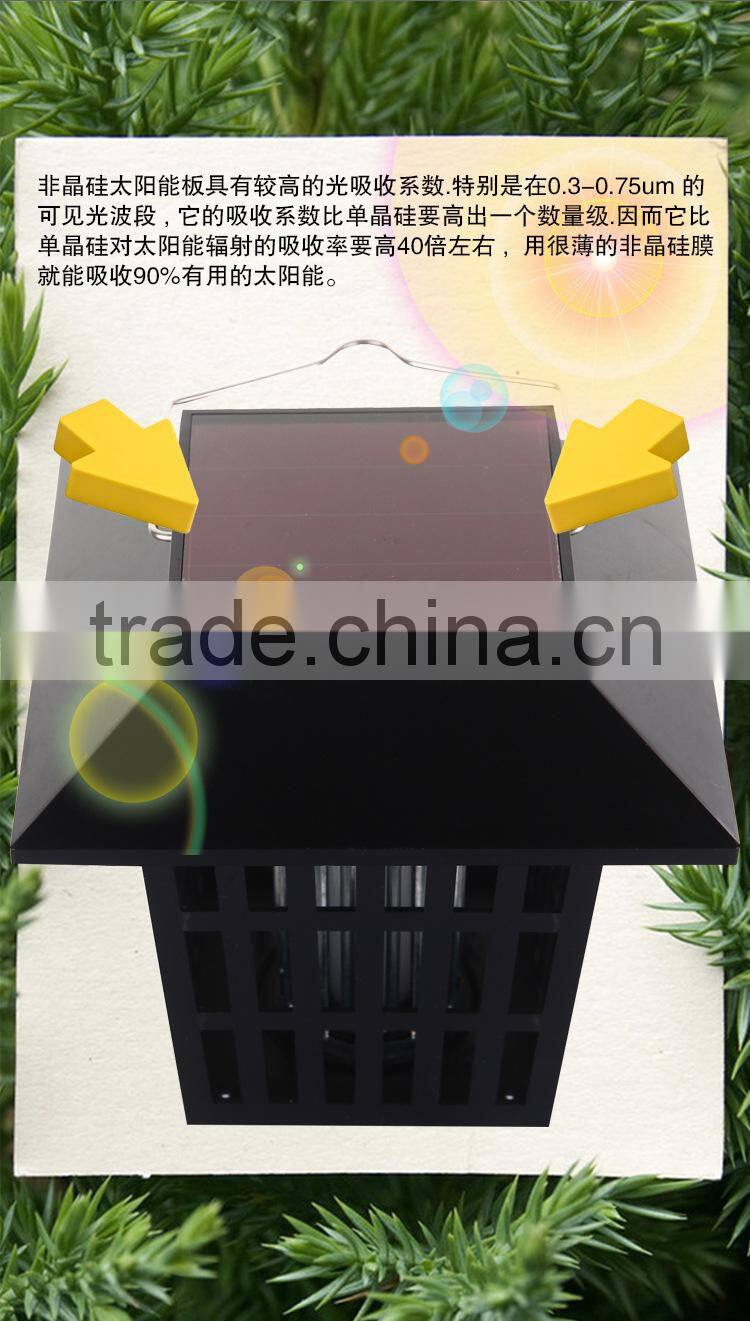 Popular Solar Power efficient LED bug zapper Convenient Mosquito insect outdoor killer Lamp