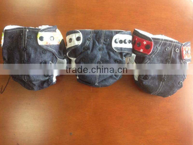 Fashionable Baby Cotton Jean Cloth Diaper Baby Pocket Diaper