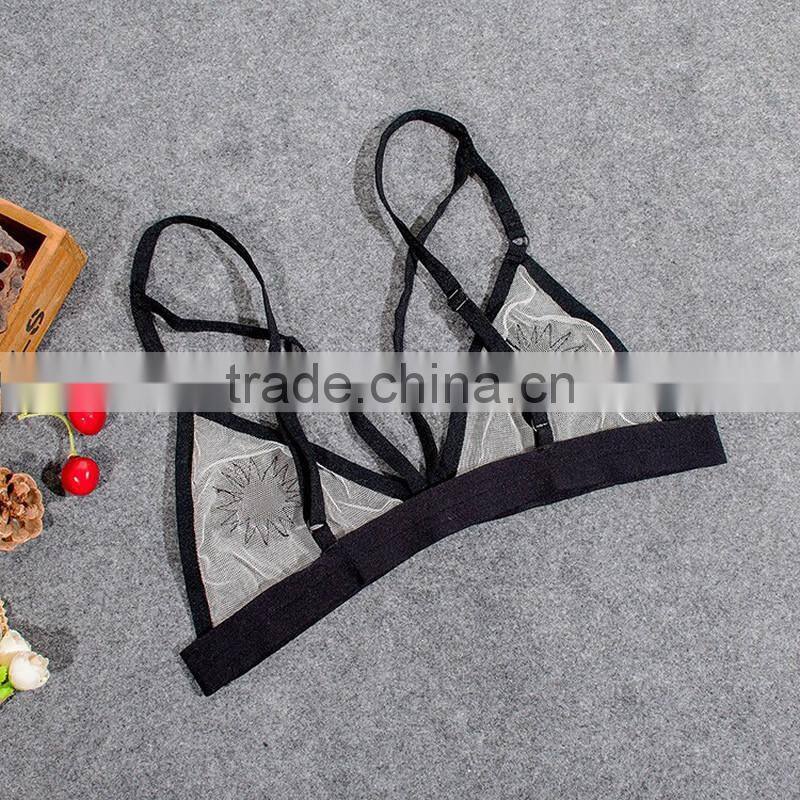 Lace & Polyester Bra Top,wire free sexy bra top