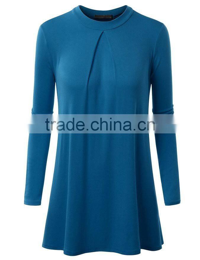 Women's long sleeve plain blank solid color modal t shirts manufacturer in China
