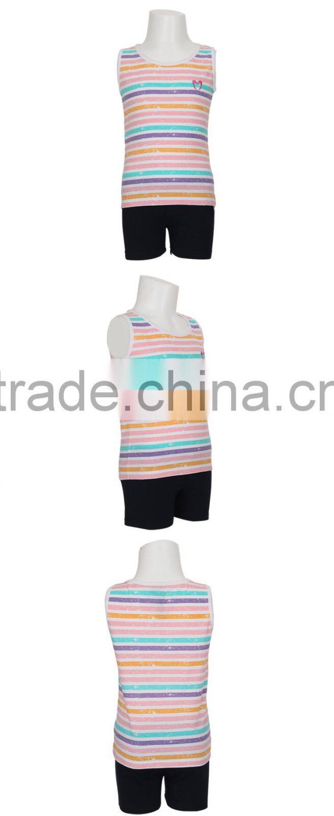Custom Sleeveless Shirt and Shorts European Clothes Kids Wholesale from China