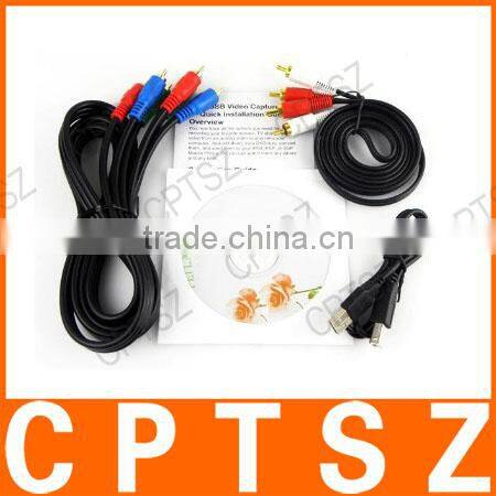 USB HD Game Video Capture w/ Component / Audio / LED for PS3 / X360 / Xbox - Black