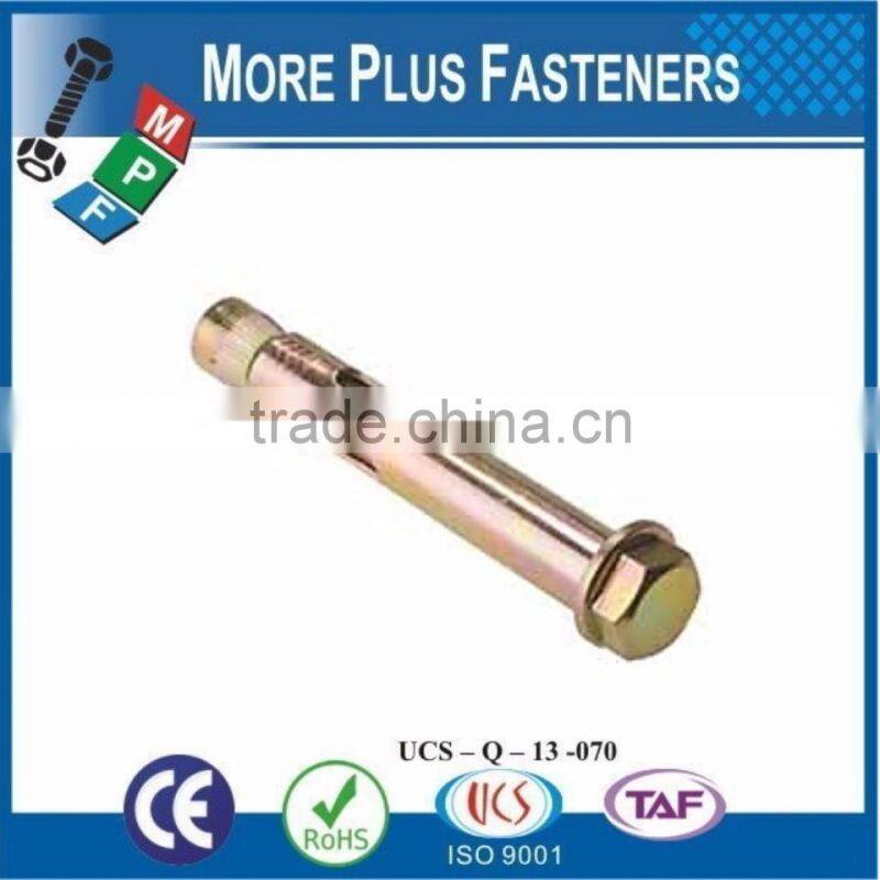Made In Taiwan Heavy Load Bronze Finished Green Plated Stainless Steel Sleeve Anchor Wedge Bolt