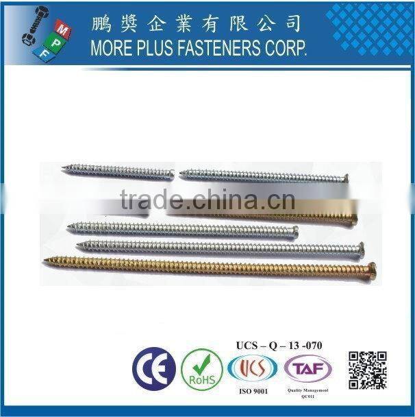 Easy drive M7.5 with 5 Locking Ribs Deep High Low Thread Self Drilling Zinc Yellow Plated Flat Countersunk Concrete Screws