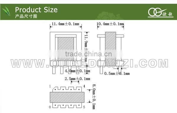 EE10 split bobbin transformer,vertical,pin4+4
