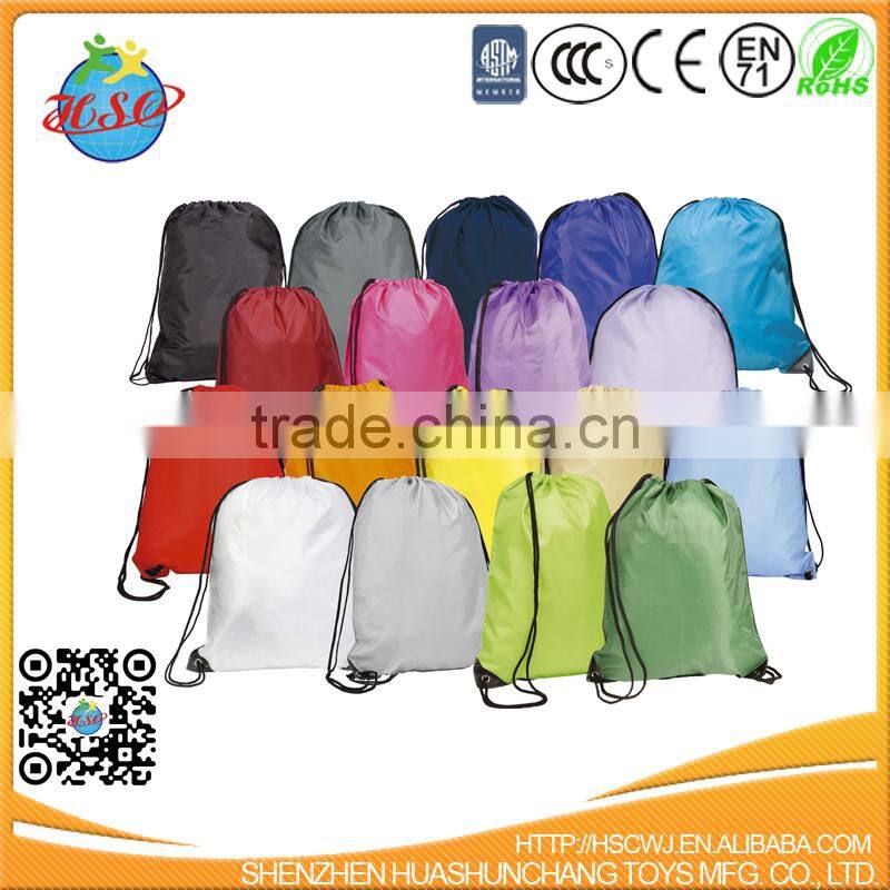 Nylon super man logo drawstring sport backpack