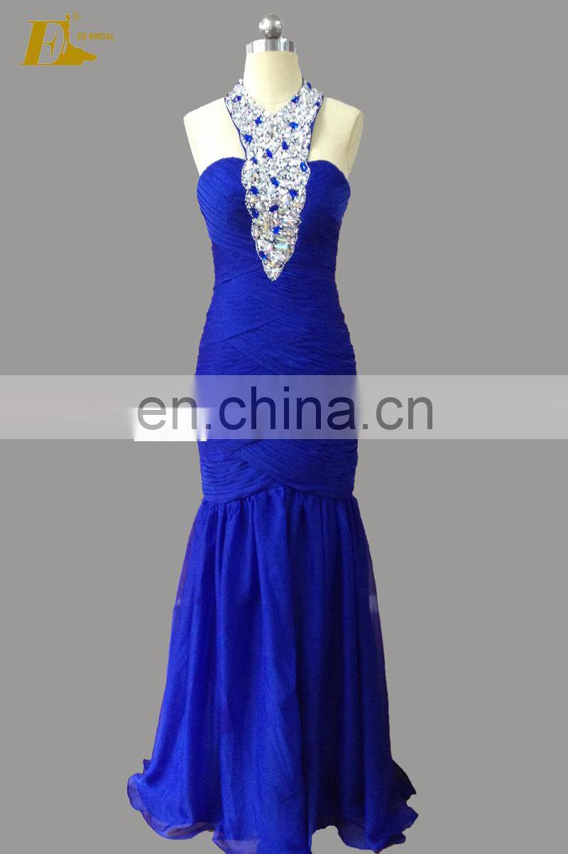 Memraid Patterns Halter Neckline Crystal Embellishments Special Occasions Sexy Prom Dress For Girls