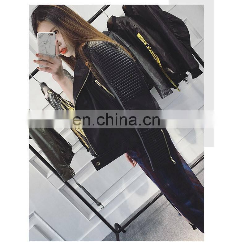 Hot Sale Slim Real Leather Coat Womens Leather Motorcycle Jacket