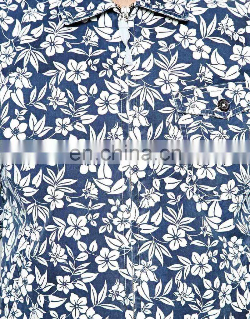 Windcheater Jacket in Floral Print/men lapel jacket/clothing supplier china/wholesale apparel model-sc256