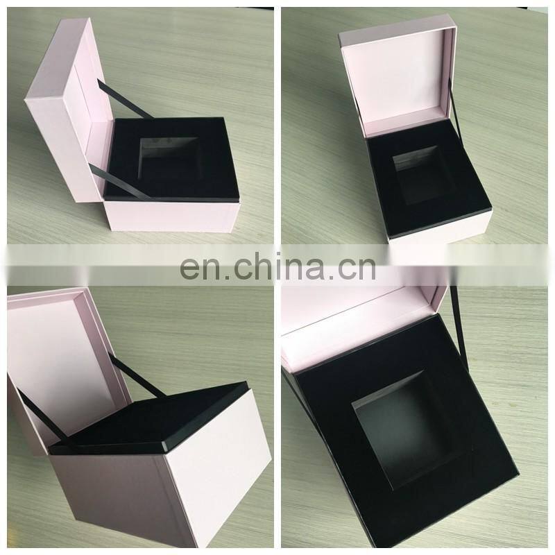 Rectangle High Design Soft Pink Printing Matt Glasses Box With Foam Insert