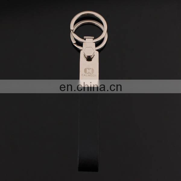 double ring leather keychain laser pointer keychain