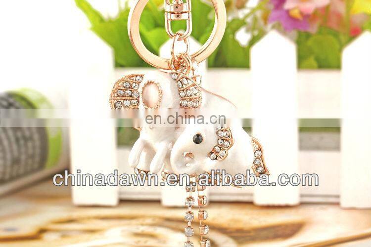 elephant child and mother cute rhinestone keychains CD-KD015