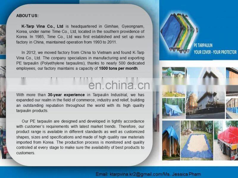 Made in Vietnam PE Tarpaulin, Korea Standard