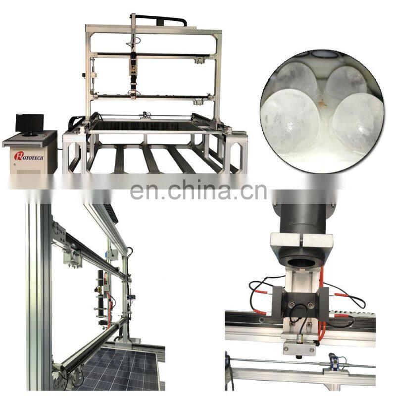 PV solar panel surface area testing 11 locations impact strength testing machine with IEC61215-2:2016 testing standard