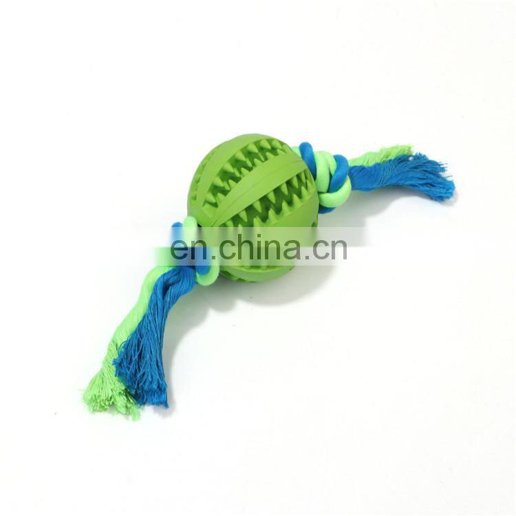Dental treat soft rubber tooth cleaning dog knot ball toys