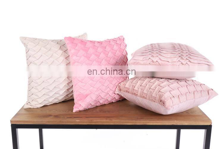 Amazon Best Seller Pink Ins Soft Velvet Wrinkle Throw Pillow Cushion For Home