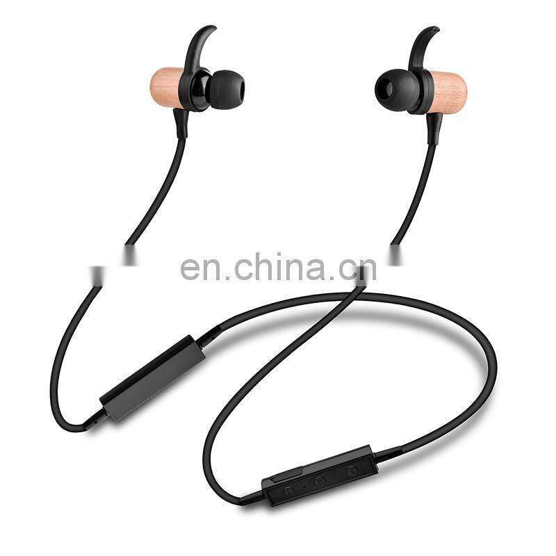 2019 New Wood Bluetooths Headphone Neckband Bluetooths Headphones Running Headphones