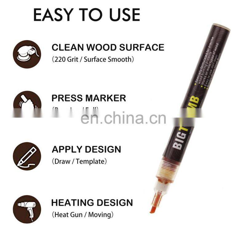 Pyrography Pen Wood Burned Marker Pen for DIY Projects