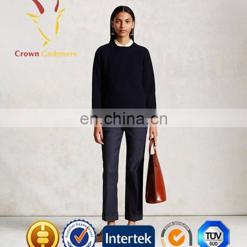 Comfy Womens Knit Pullover Blue Chunky Sweaters