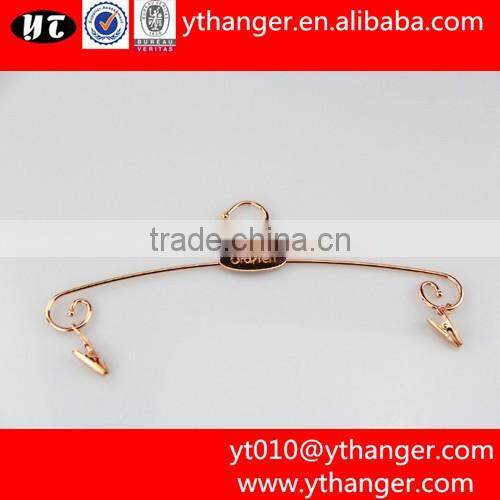 YY0096 shiny rose gold wire metal lingerie hanger underwear hanger
