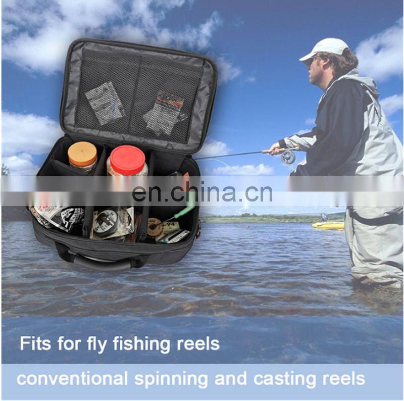 Large capacity Adjustable 6 Compartments Shoulder multi-pocket fishing reel fishing line box Fly Fishing Bag
