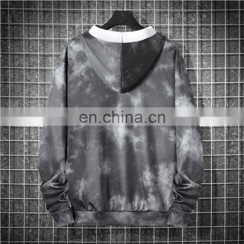 Customized plus size retro tie-dye T-shirt star gradient hooded sweater