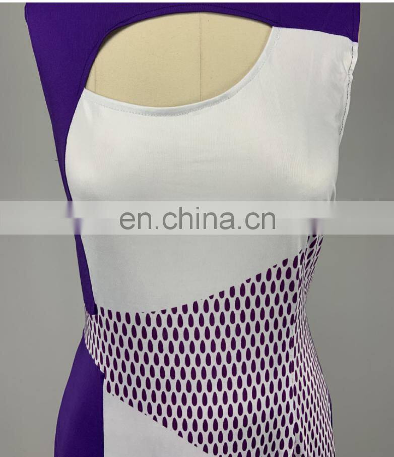 Wholesale custom brand female slim fit pencil round neck sleeveless party formal ladies office dress S-5XL