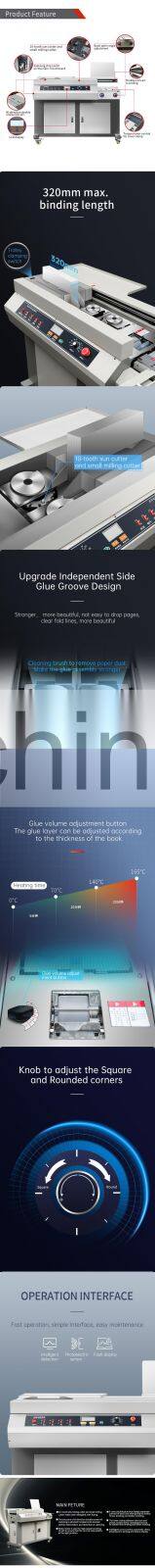 Fast Delivery Automatic Heavy Duty Side Roller Glue Firm Binding Machine Commercial