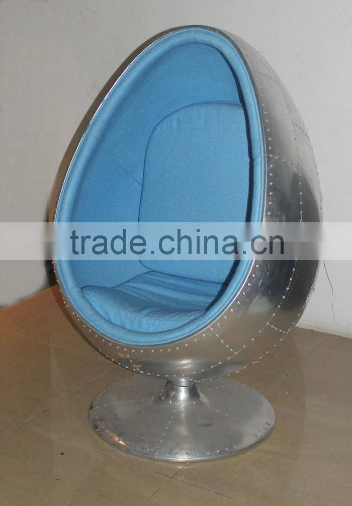 replica wholesale fiberglass blue color cashmere Eero Aarnio Oval ball chair/space chair/bubble chair